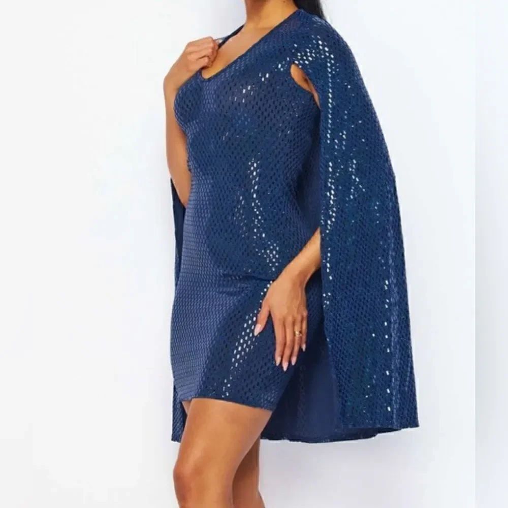 Blue Cape Dress - Picture 5 of 5